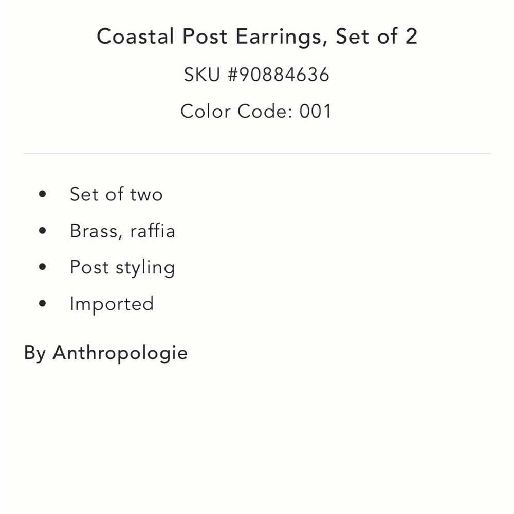 Anthropologie Coastal Post Earrings Set - Picture 3 of 5